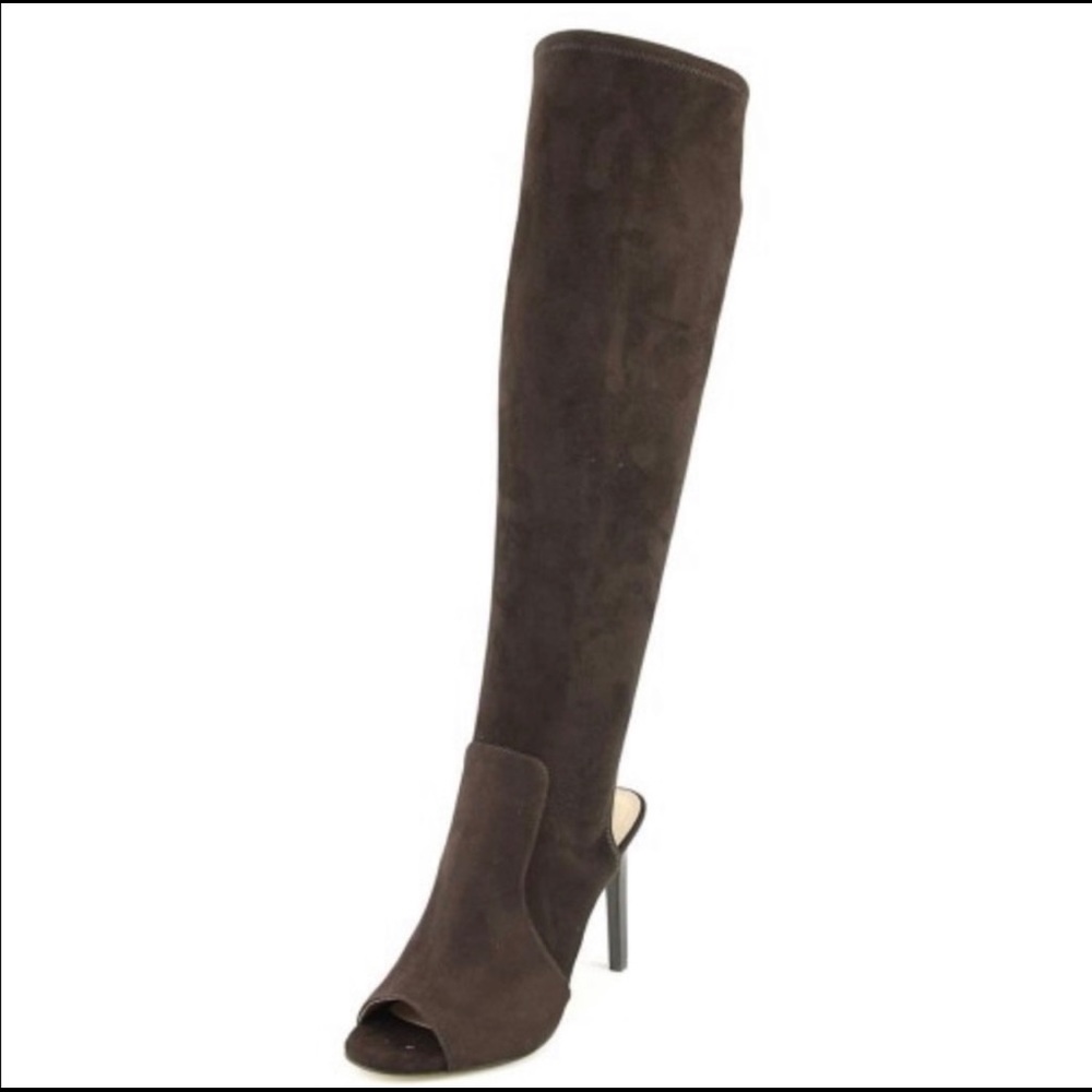 Nine West Lettie Peep Toe Knee High Heels Size 6.5